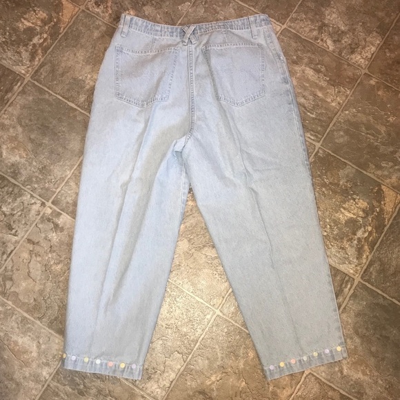 CHRISTOPHER & BANKS Sz 8 BLUE CROP DENIM Pants - Picture 4 of 8